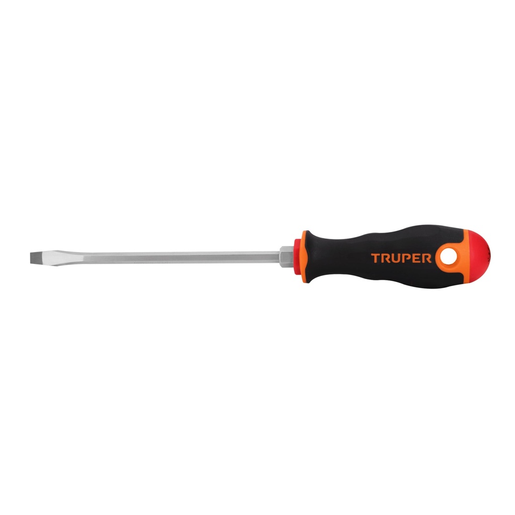 Desarmador plano 1/4' x 6' mango Comfort Grip, TRUPER
