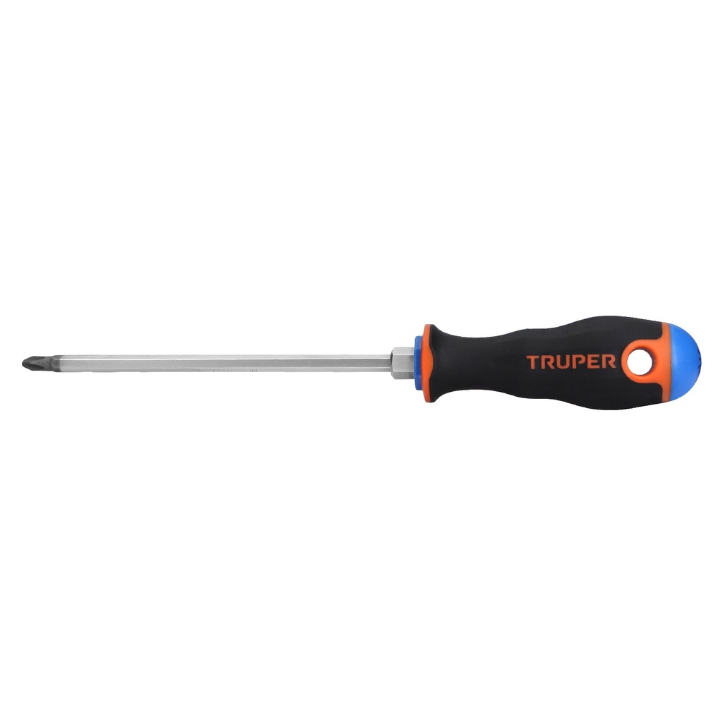 Desarmador de cruz 1/4' x 6' mango Comfort Grip, TRUPER