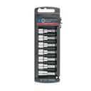 Juego de 7 dados punta hexagonal std, cuadro 3/8', TRUPER