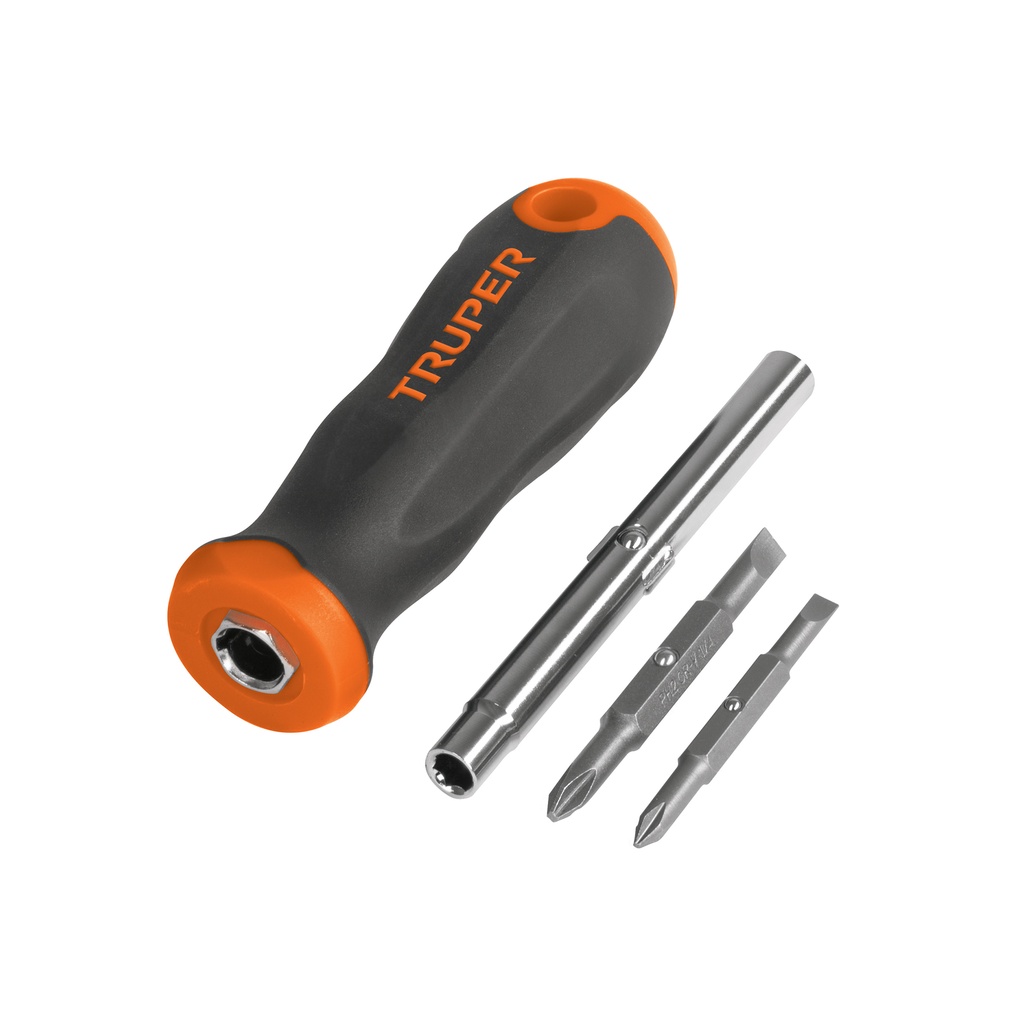 Desarmador 2 puntas dobles y barra con 2 cajas hexagonales