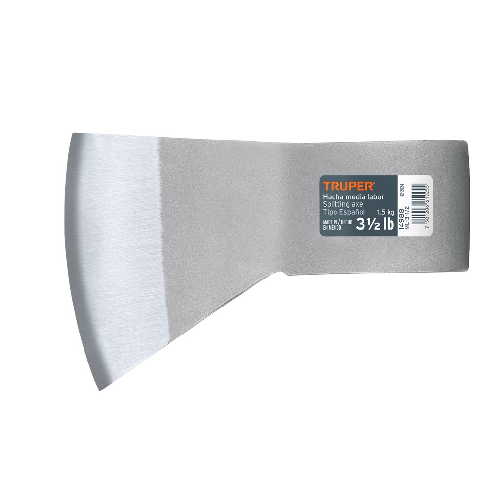 Hacha media labor 3-1/2 lb, sin mango, TRUPER