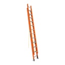 Escalera de extensión, tipo II, 24 peldaños, fibra de vidrio