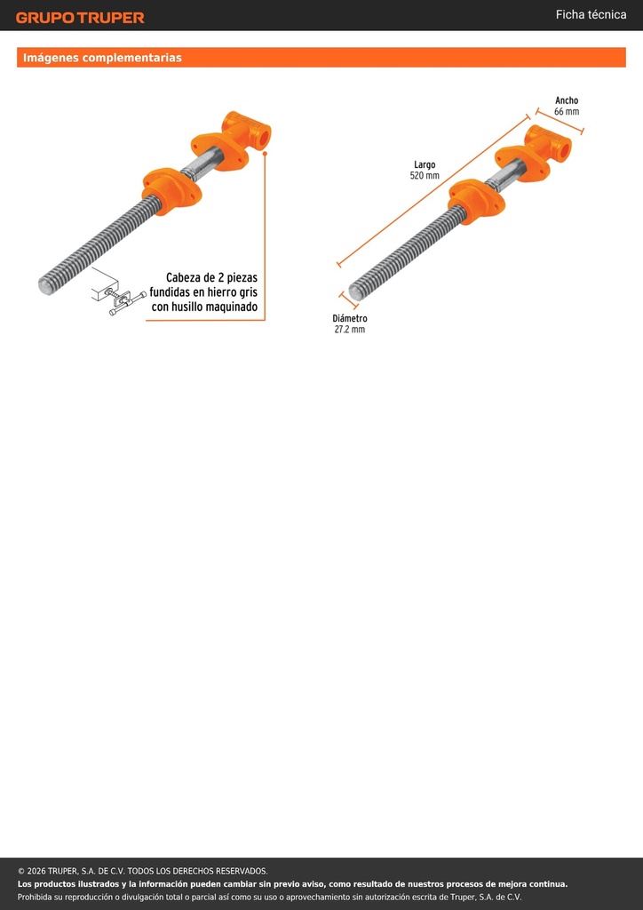 Tornillo de carpintero 16', TRUPER