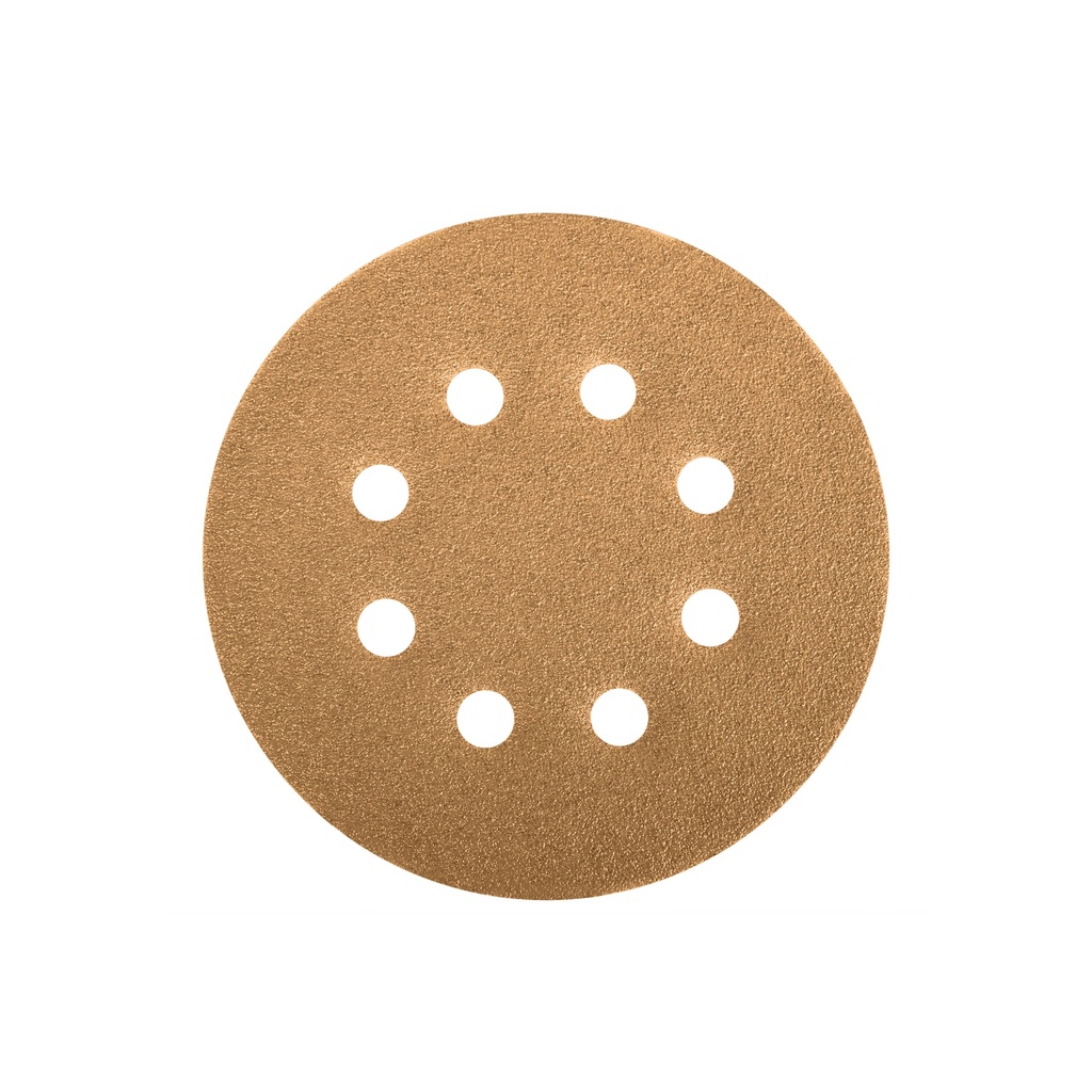 Paquete con 5 discos de lija 5' grano 80, 8 perforaciones
