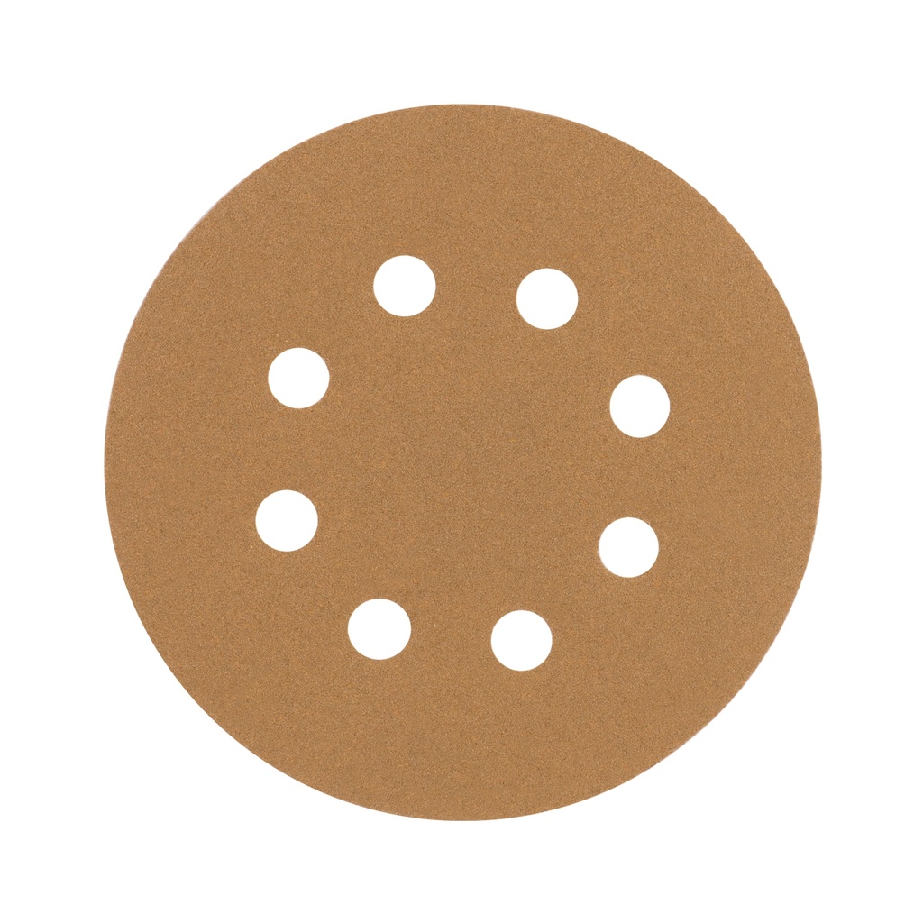 Paquete con 5 discos de lija 5' grano 120, 8 perforaciones