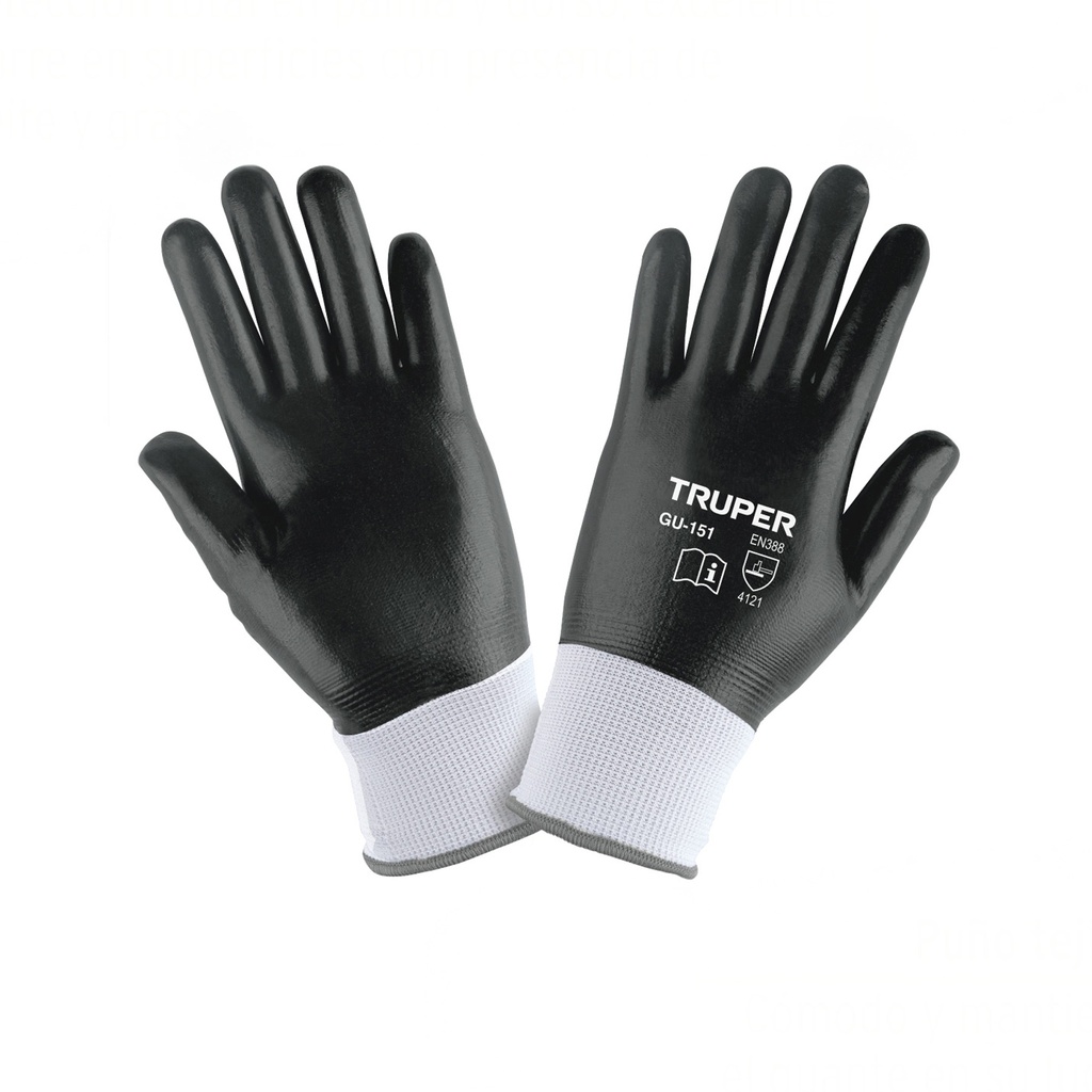 Guantes de poliéster recubiertos de nitrilo, CH, TRUPER