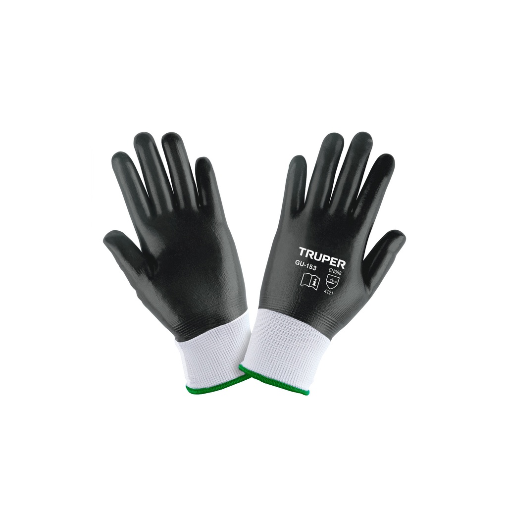 Guantes de poliéster recubiertos de nitrilo, G, TRUPER