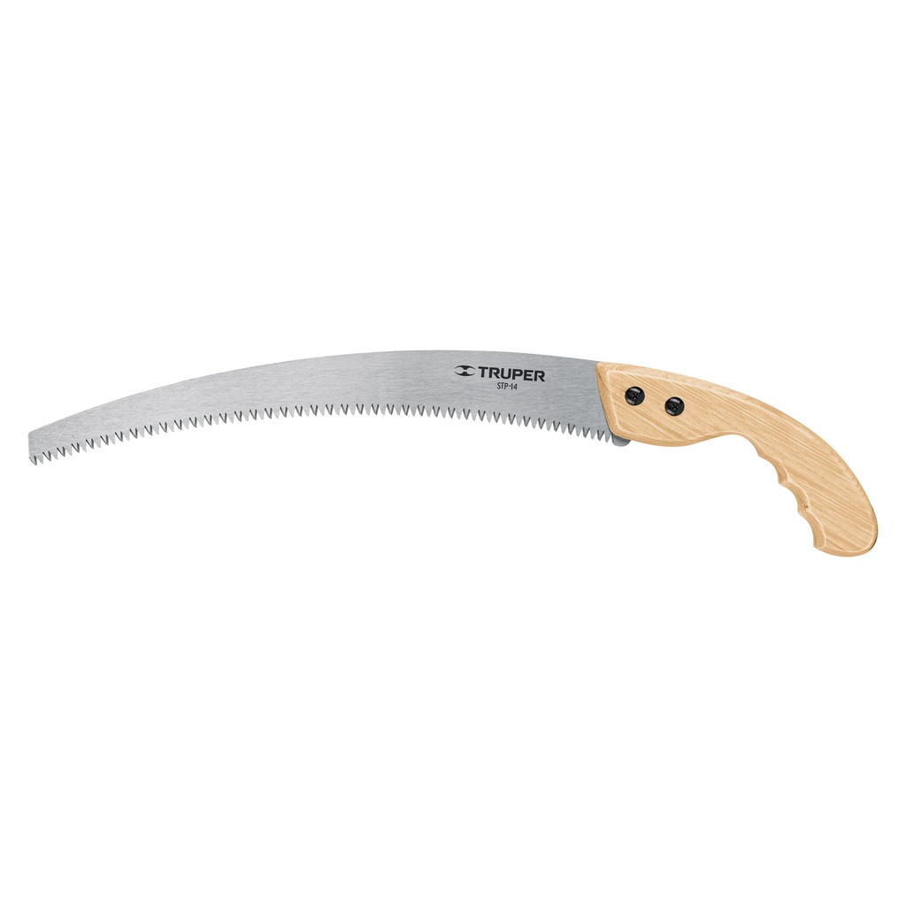 Serrucho de poda 14',hoja curva,6 DPP, mango madera, TRUPER