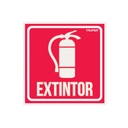 Letrero de señalización 'EXTINTOR', 19 x 19 cm, TRUPER