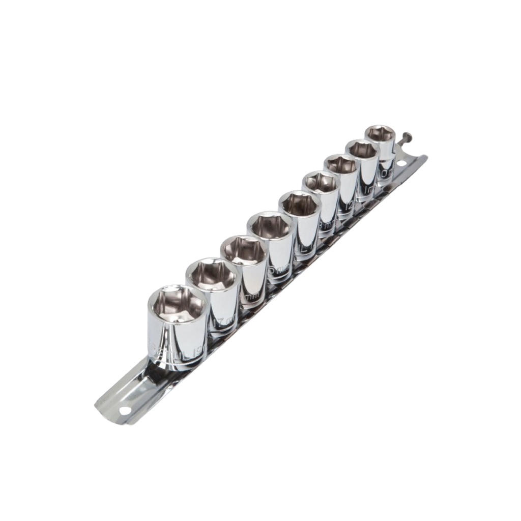 Juego de 9 dados cuadro 3/8' mm, PRETUL