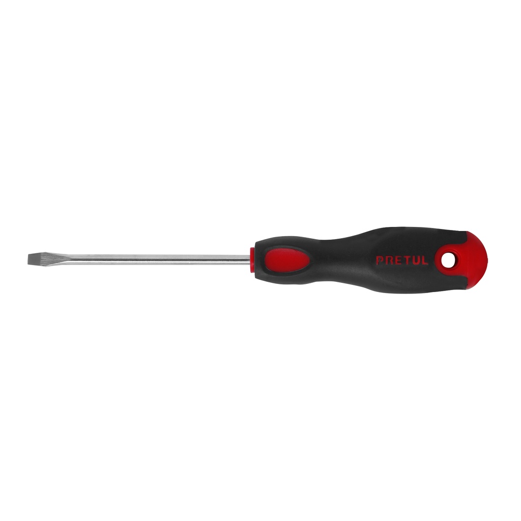 Desarmador plano 3/16 x 4' mango Comfort Grip, PRETUL