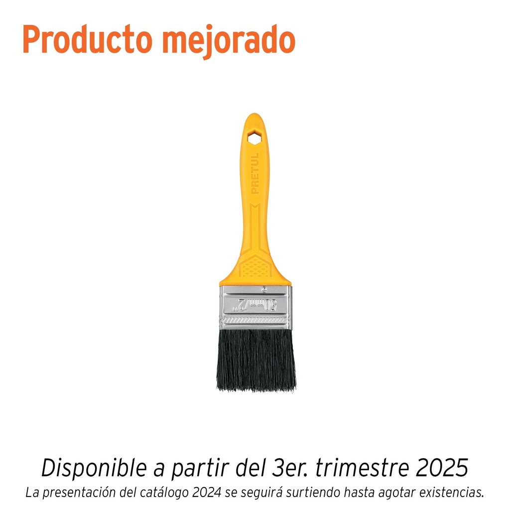 Brocha uso general de 2' con mango de plástico, PRETUL