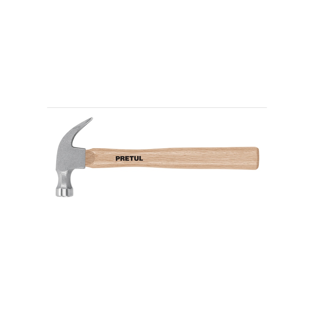 Martillo semipulido, 16 oz, uña curva, PRETUL