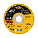 Disco Tipo 41 de 4-1/2' x 1 mm corte fino de metal, PRETUL