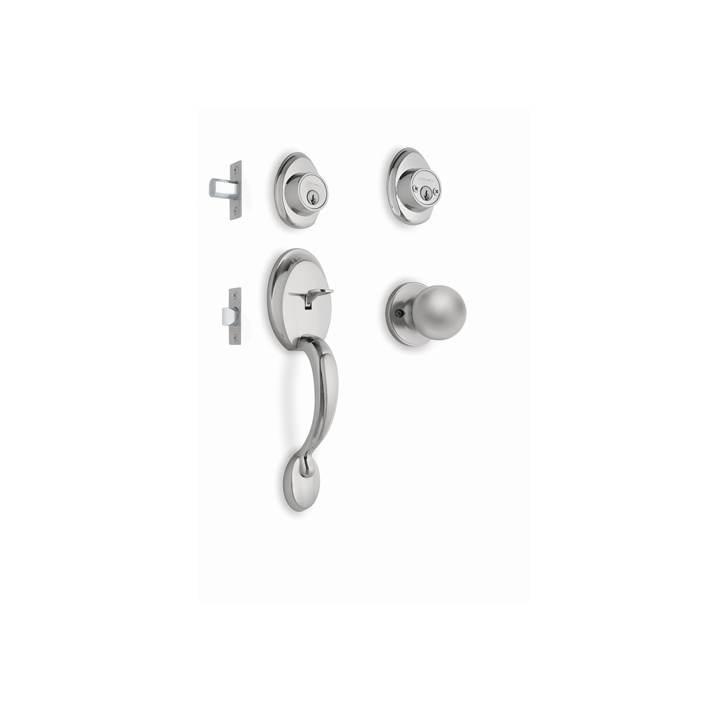 Jaladera y perilla, Berna llave-llave, cromo mate, BASIC