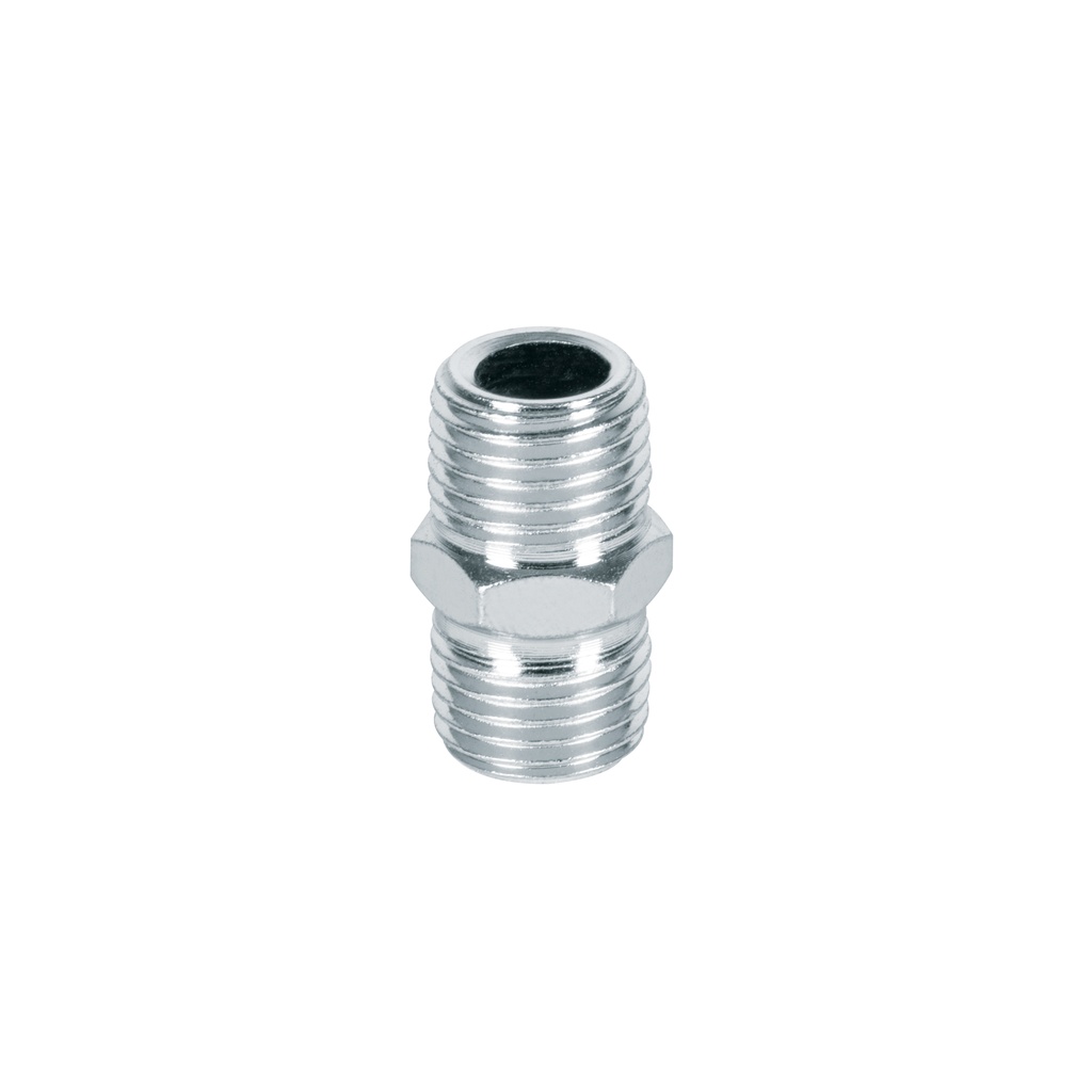 Niple de acero, macho-macho, cuerda 1/4' NPT, PRETUL