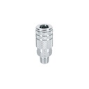Cople rápido de acero, macho, cuerda 1/4' NPT, PRETUL