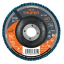 Disco laminado 4', grano 40 centro 5/8', fibra, TRUPER