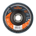 Disco laminado 4', grano 120 centro 5/8', fibra, TRUPER