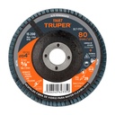 Disco laminado 4', grano 80 centro 5/8', fibra, TRUPER