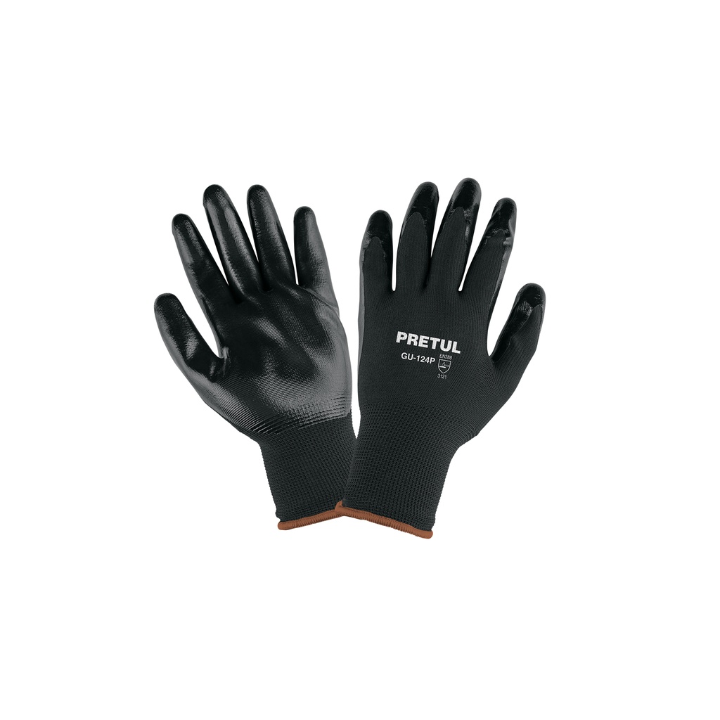 Guantes de nylon recubiertos de nitrilo, XG, PRETUL