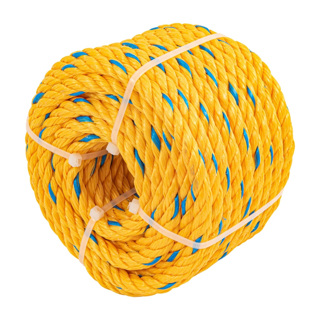 Metro de cuerda amarilla de polipropileno 11 mm, rollo 18m