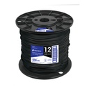 Metro de cable THHW-LS 12 AWG negro en carrete de 500 m