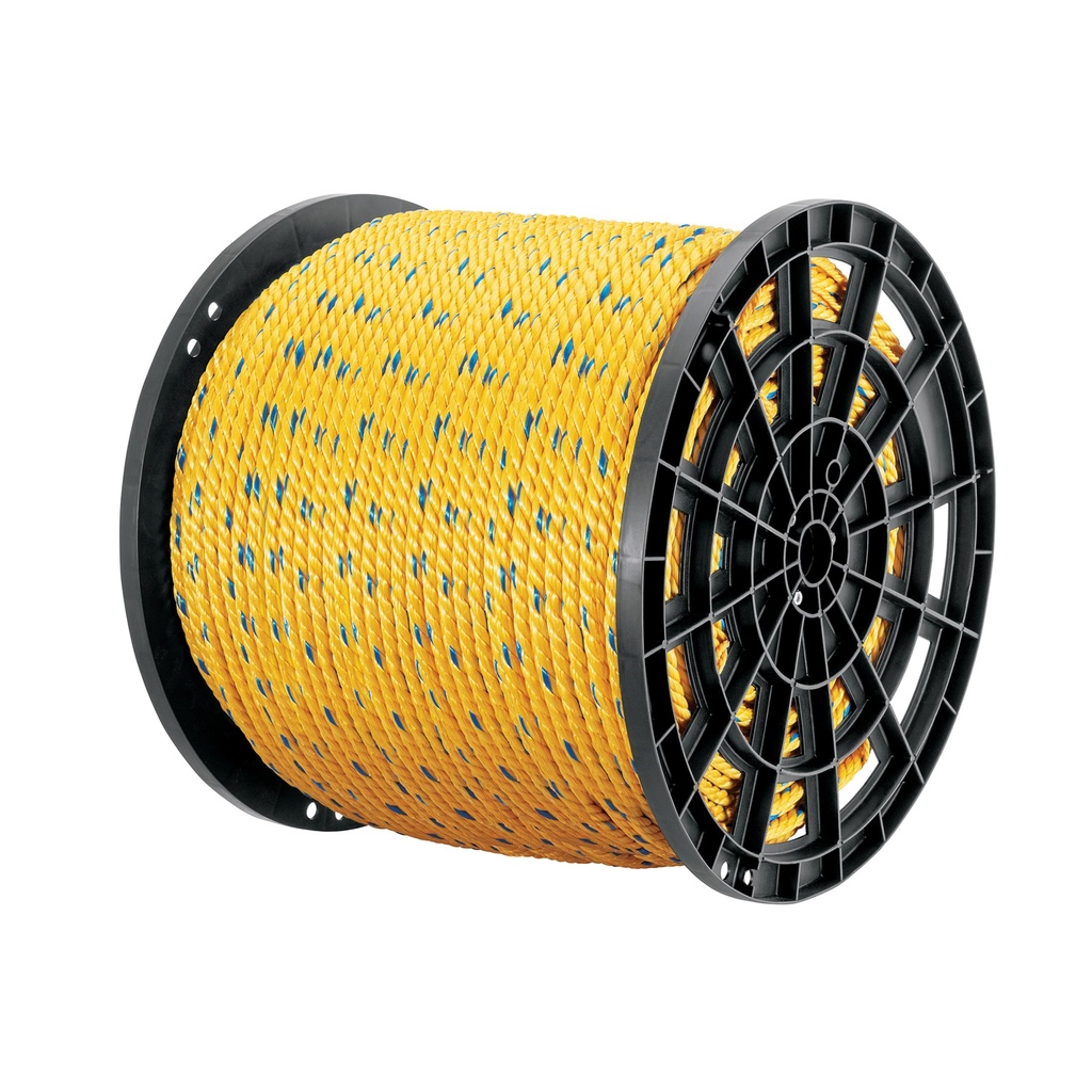 Metro de cuerda amarilla de polipropileno 13mm, carrete 390m