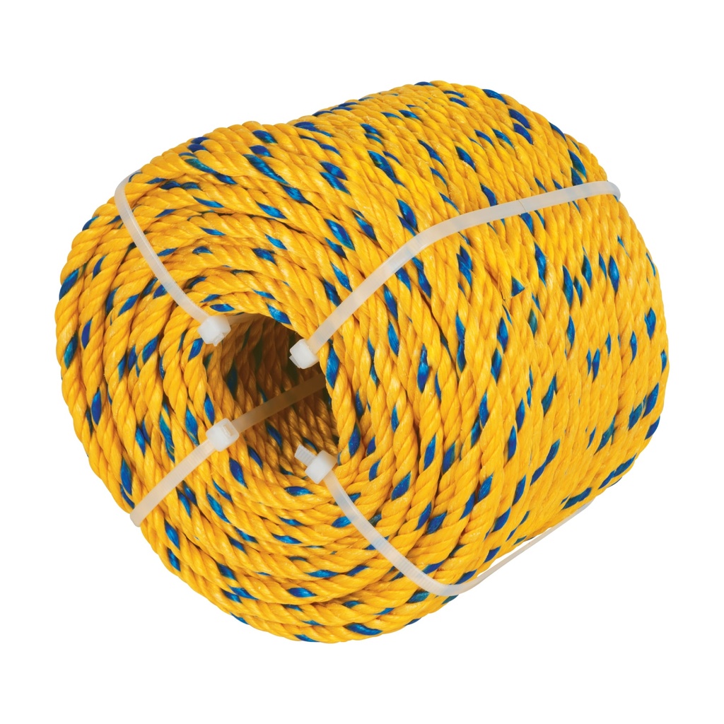Kilo de cuerda amarilla de polipropileno 4 mm, rollo 1kg