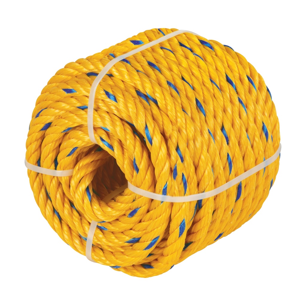Kilo de cuerda amarilla de polipropileno 11 mm, rollo 1kg