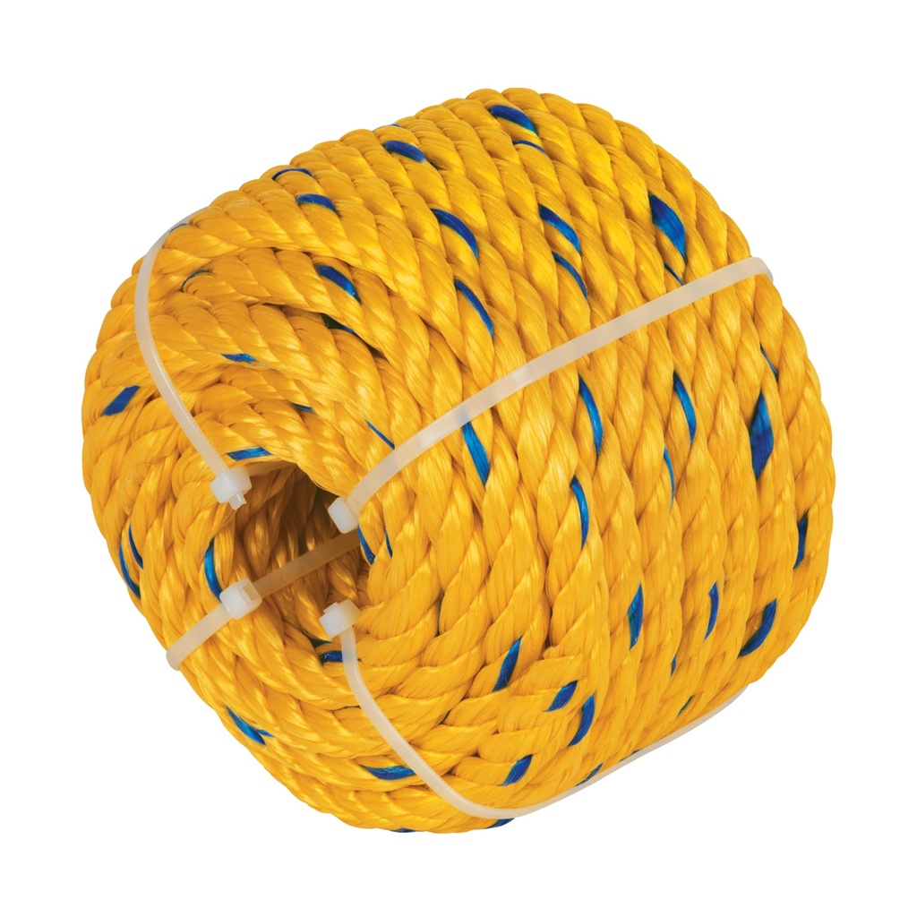 Kilo de cuerda amarilla de polipropileno 13 mm, rollo 1kg
