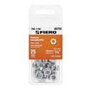 Blíster con 25 tuercas 1/4' hex de acero galvanizado, FIERO