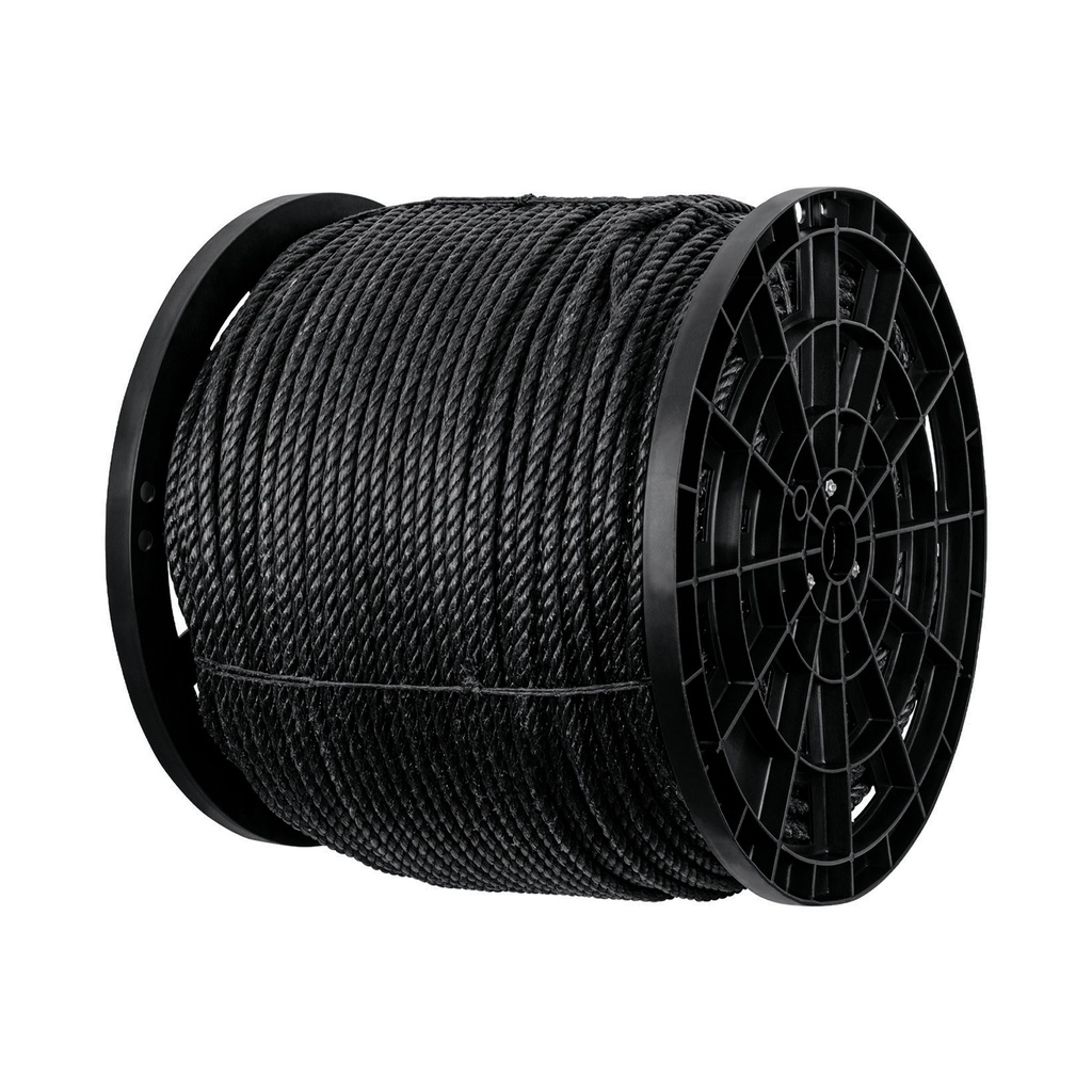 Kilo de cuerda negra de polipropileno 10 mm, carrete 20kg