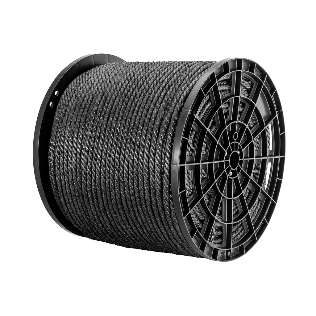 Kilo de cuerda negra de polipropileno 13 mm, carrete 30kg
