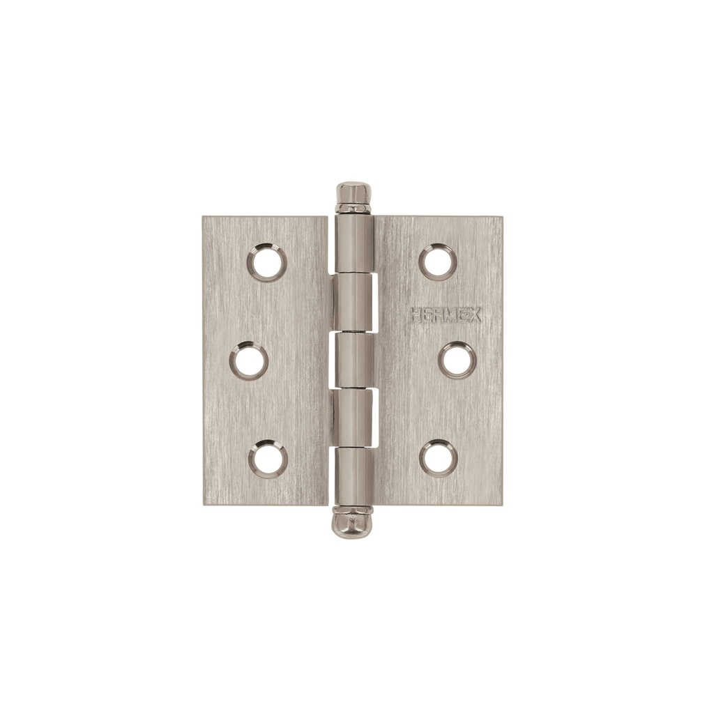Bisagra cuadrada 2-1/2' acero inox, cabeza redonda, HERMEX
