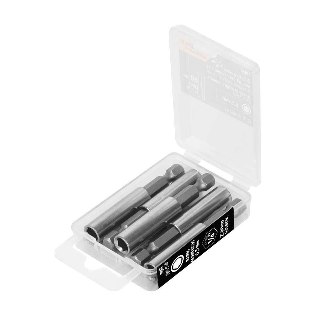Estuche con 5 extensiones de 60 mm, magnéticas, EXPERT