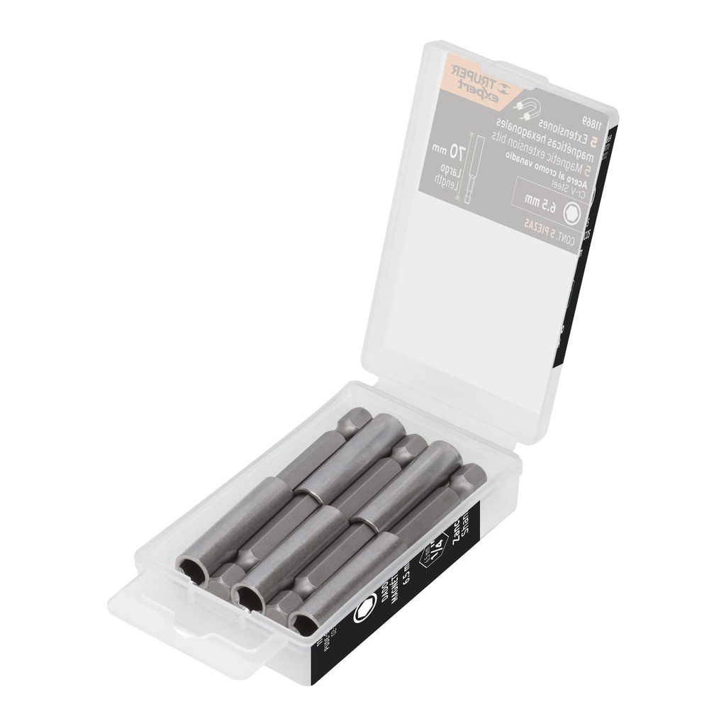 Estuche con 5 extensiones de 70 mm, magnéticas, EXPERT