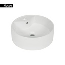 Lavabo de porcelana de sobreponer redondo, blanco, FOSET