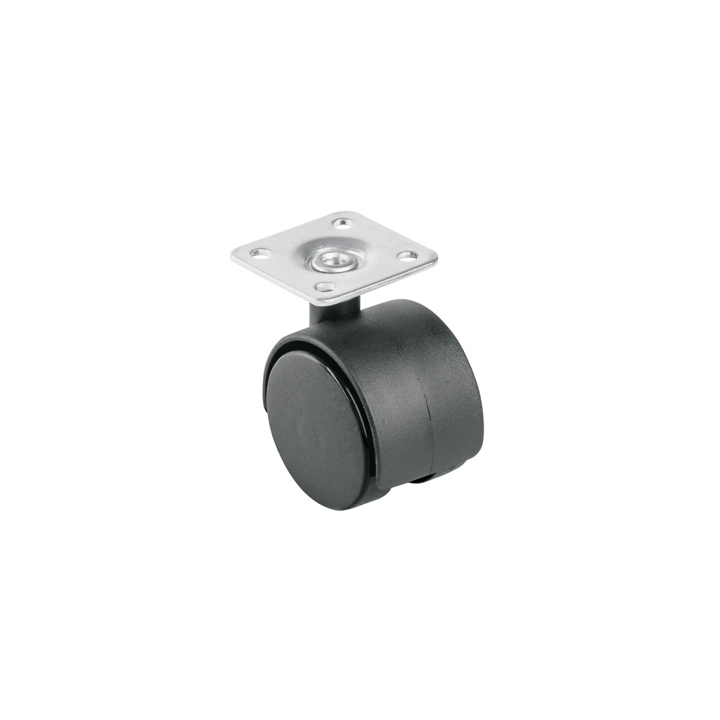 Rodaja tipo yoyo de 40 mm con placa, sin freno, FIERO