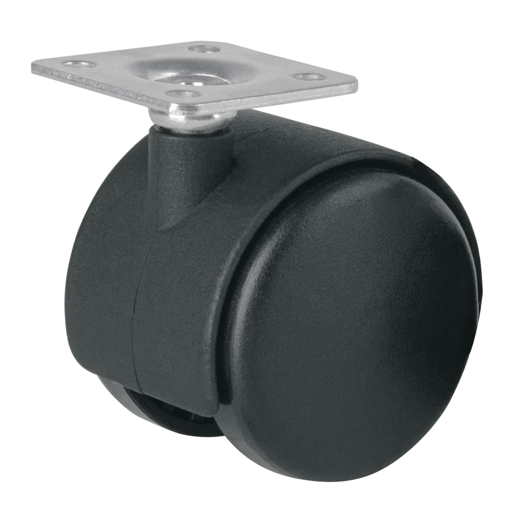 Rodaja tipo yoyo de 50 mm con placa, sin freno, FIERO
