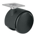 Rodaja tipo yoyo de 50 mm con placa, sin freno, FIERO