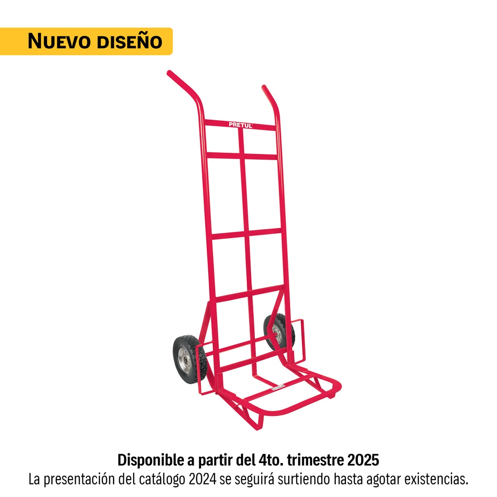 Diablo de carga de 300 kg, ruedas sólidas, doble balero