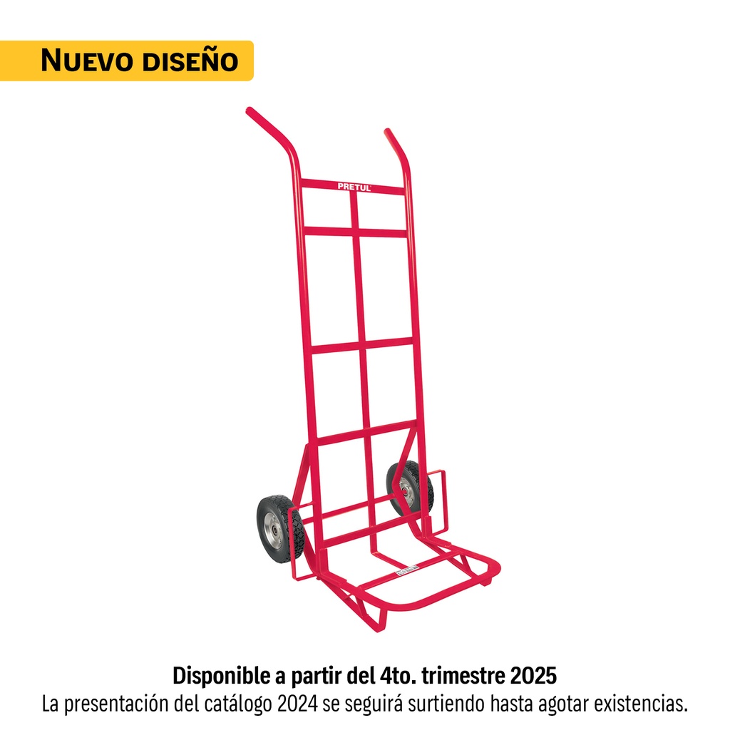 Diablo de carga de 400 kg, ruedas sólidas, doble balero