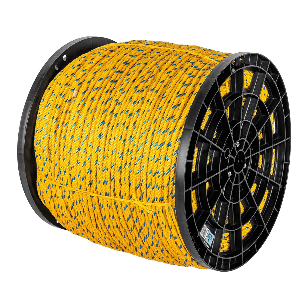 Kilo de cuerda amarilla de polipropileno 6mm, carrete 20kg