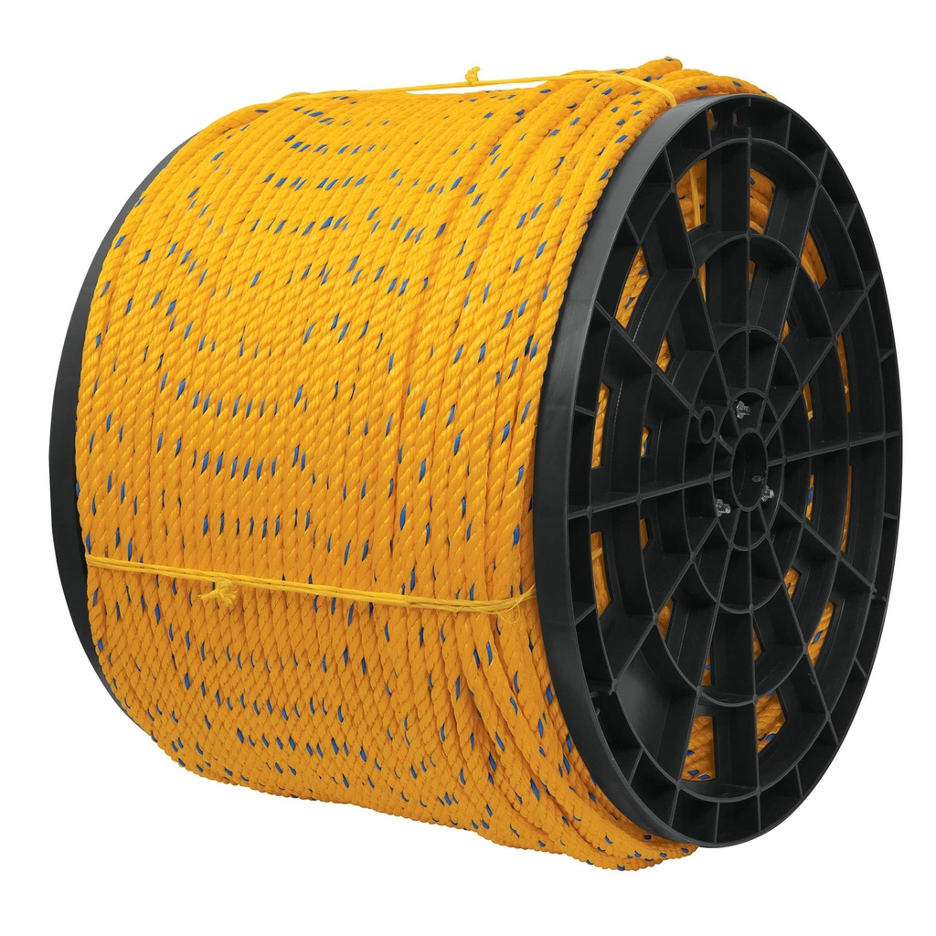 Kilo de cuerda amarilla de polipropileno 8mm, carrete 20kg