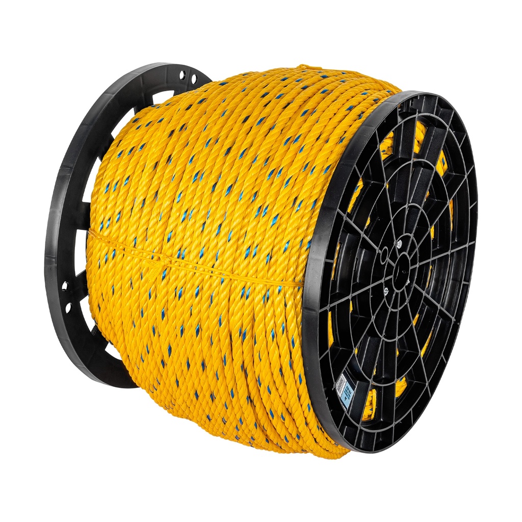 Kilo de cuerda amarilla de polipropileno 11mm, carrete 20kg