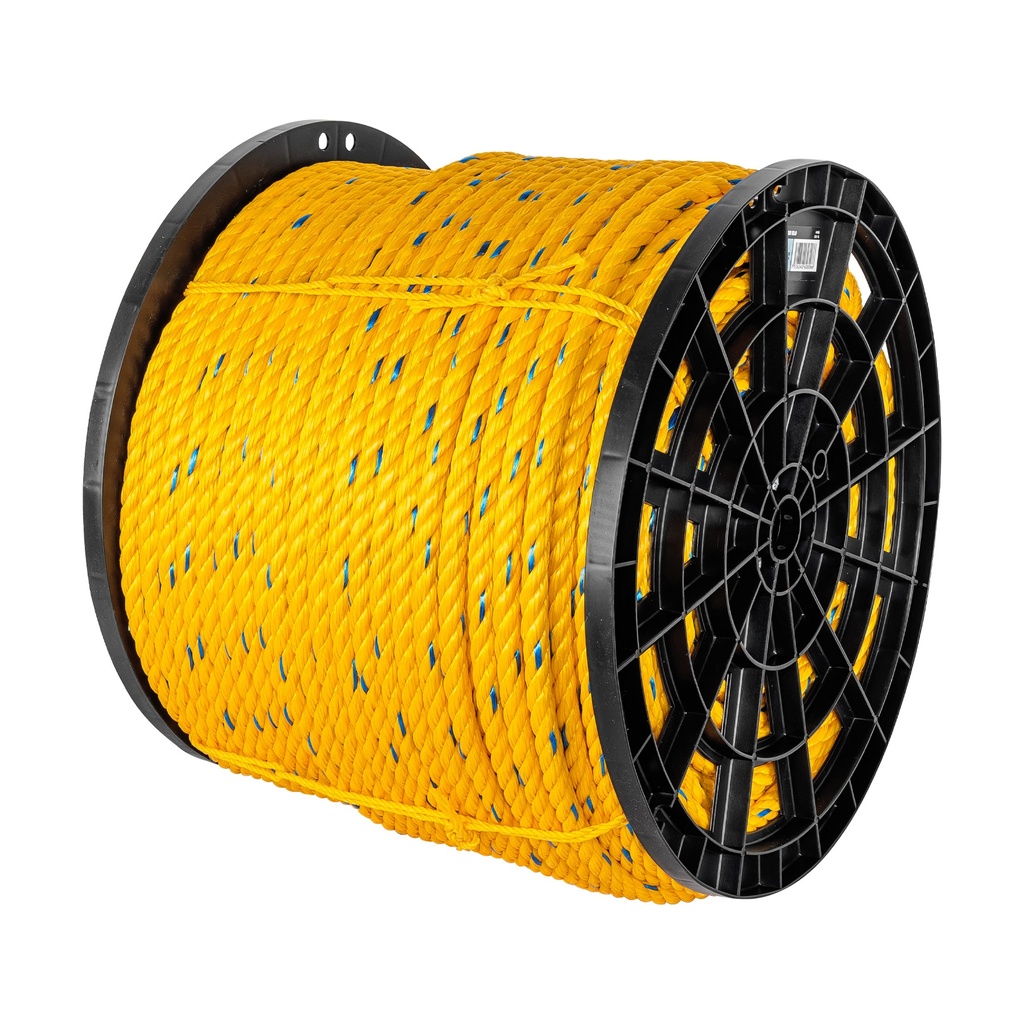 Kilo de cuerda amarilla de polipropileno 16mm, carrete 30kg