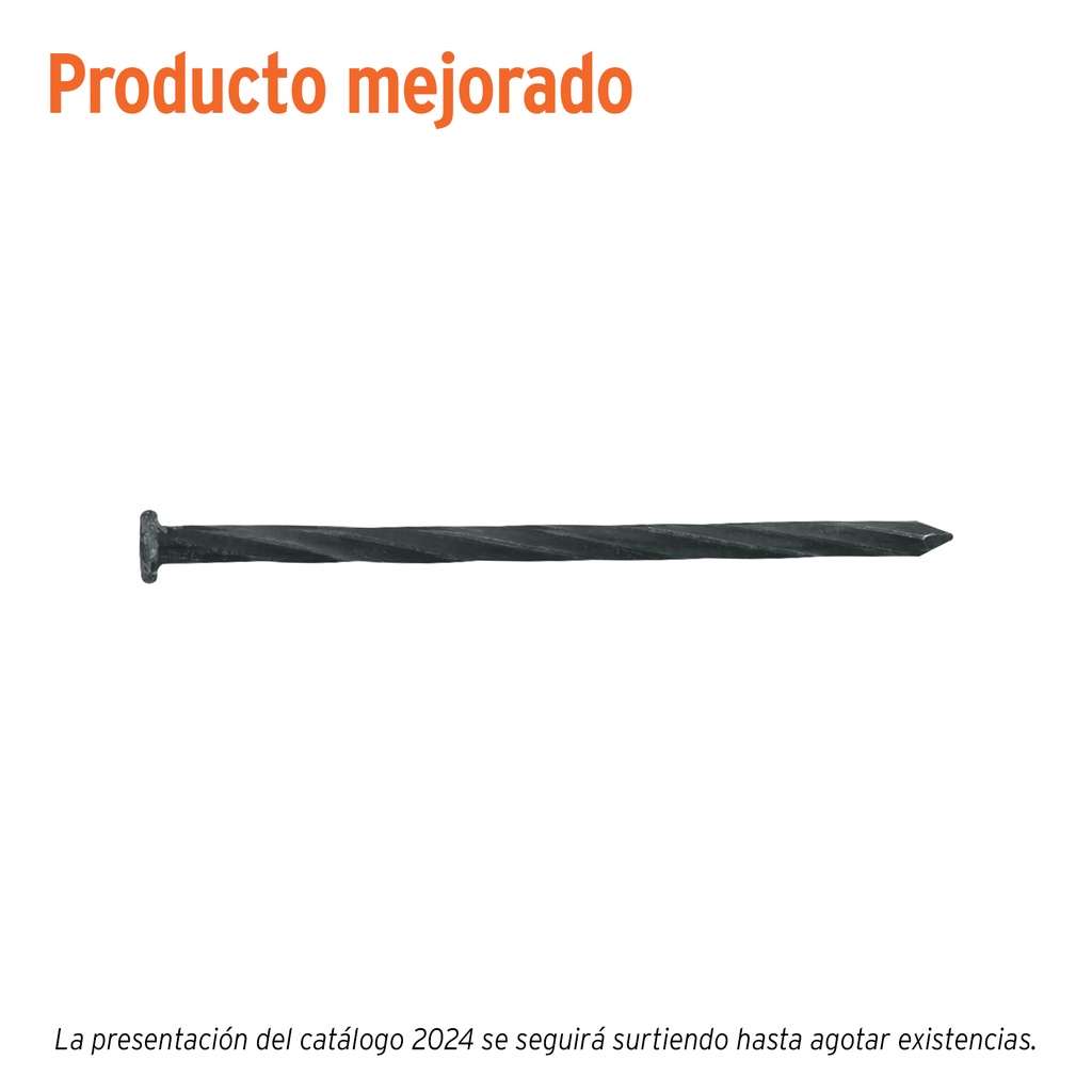 Kilo de clavos para concreto 3-1/2' negros, caja de 25 kg