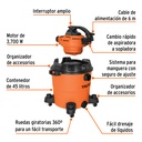 Aspiradora sólidos y líquidos, 12 gal, soplador desmontable
