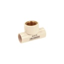 Tee de CPVC 3/4' rosca central hembra inserto latón, FOSET